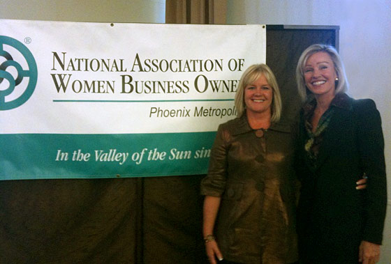 Lori Raudnask and Kim Kiyosaki at NAWBO event, Phoenix, Arizona, September 2009